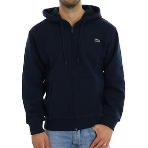 FELPA ZIP LACOSTE BLU